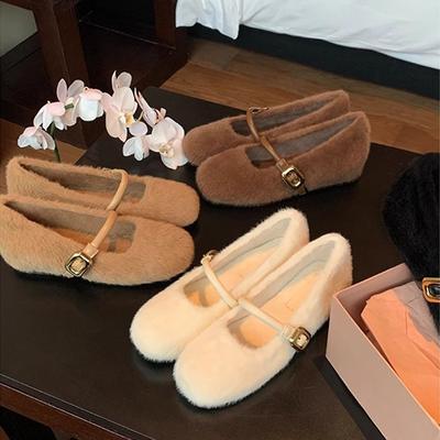 Grape mother studiolee балетный стиль односложный пояс с внутренним увеличением высоты пуховые туфли Мэри Джейн женские осень и зима 2025