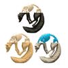 3D Printed Fox Ornament Half Skeleton Half Flesh Curled-up Fox Figurine Artistic Fox Statue Collectible for Table Shelf Decoration