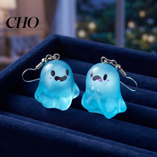 Eye-catching Earrings Ghost Glow-in-the-Dark Pendant for Women Decor, Fun Unique Lightweight Jewelry Cute Earrings, Necklace Halloween Cartoon