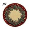 Round Washable Placemats Christmas Placemat, 14 Inch Festive Pattern Anti Slip Tabletop Protector, Party Table Setting Heat Insulation Place