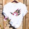 Women Print T-shirts Watercolor Eye Lashes Eyelashes Trend Graphic Tops Fashion Short Sleeve Summer Shirt Female Tees