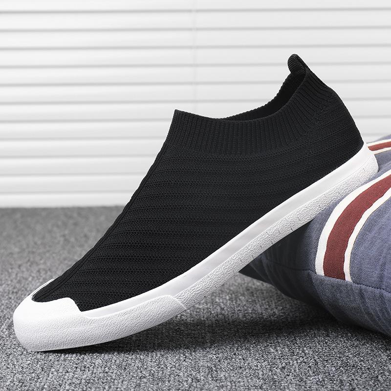 Весенние дышащие мужские туфли Flying Mesh с универсальной мягкой подошвой One-Stick Shoes Повседневные модные носки Shoes Men's Shoes