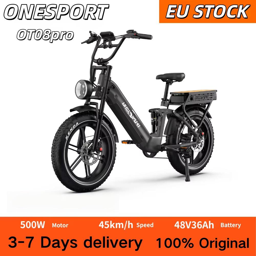 ONESPORT OT08 pro Electric Bike 48V 36AH Dual Battery System up to 40 Km/h Speed 20 Inch Fat Tire with Hydraulic Brakes And App Control