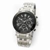 Salvatore Marra Metal Watch SM22108-SSBK Day & Date Display 10 ATM Water Resistant Silver Stainless Steel Band
