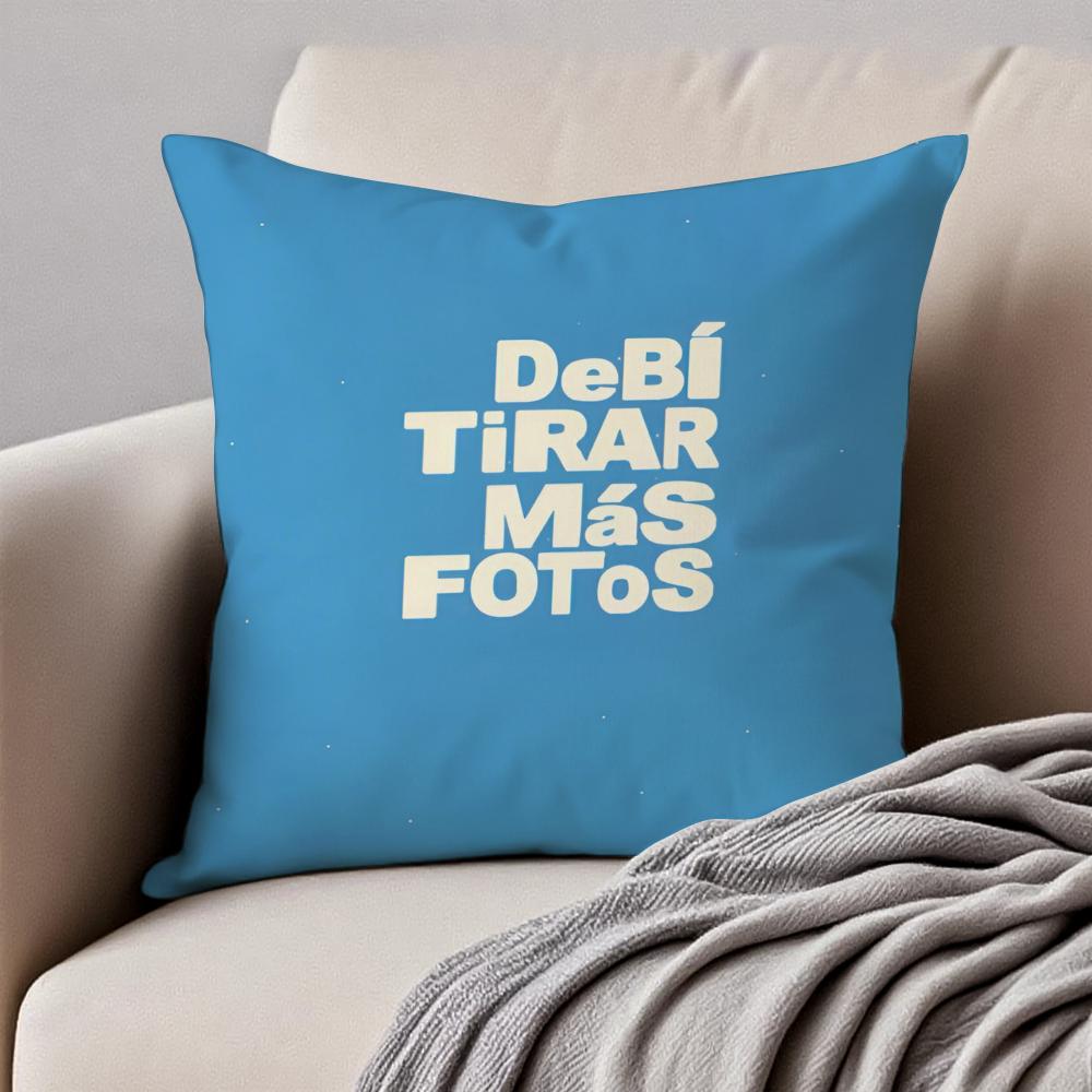 Bold Latin Singer BBad Bunny Cushion Cover Pillowcase Antidustmite Invisible Zipper Short Plush Sofa Cushion