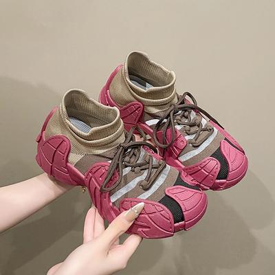 Носки и обувь новая женская повседневная обувь платформа женская обувь лето дышащая осьминог летающая тканая спортивная обувь большой размер