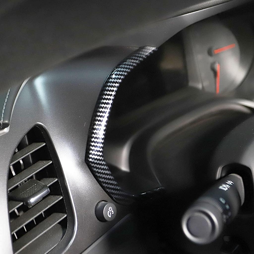Korlot Carbon Fiber Side Meter Dashboard Cover Trims for Chevrolet Corvette C7 Interior Accessories