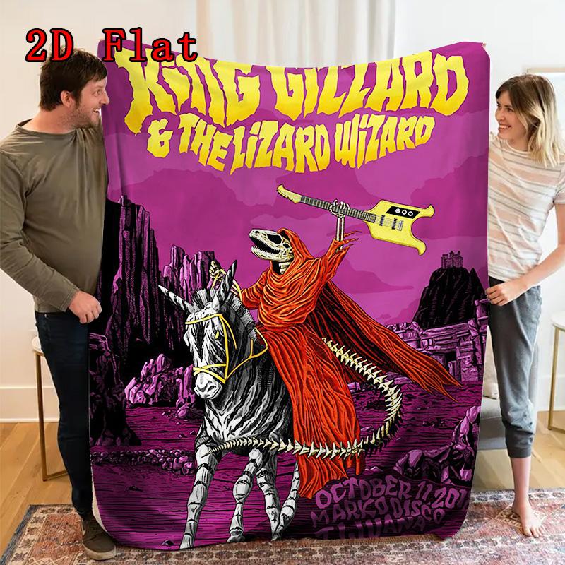 King Gizzard 2D Flat Pattern Flannel Blanket High quality All Seasons Warmth and Comfort Perfect for Christmas Gifts.NMT0928429