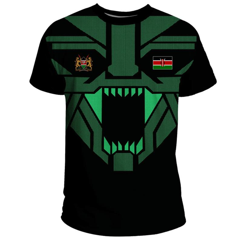 Футболка с флагом Кении и 3D принтом для мужчин, одежда, футболки с изображением национального герба, футболка в стиле африканской страны, футболка для мальчика, мужская футболка