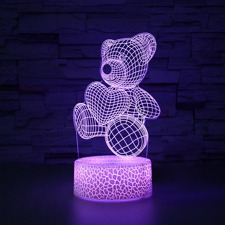 Cartoon Cute Customized shape Acrylic 3D LED Lamp Baby Night Light Sleeping Lighting LED night light base