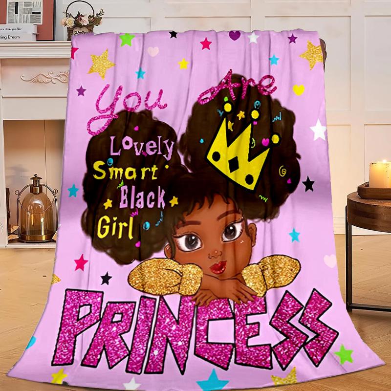 1PC Black Princess Magic Celebration Flannel Blanket Gift, Suitable for Both Men And Women, Soft Ideal for Beds And Sofa, Birthday Or Christmas Gift