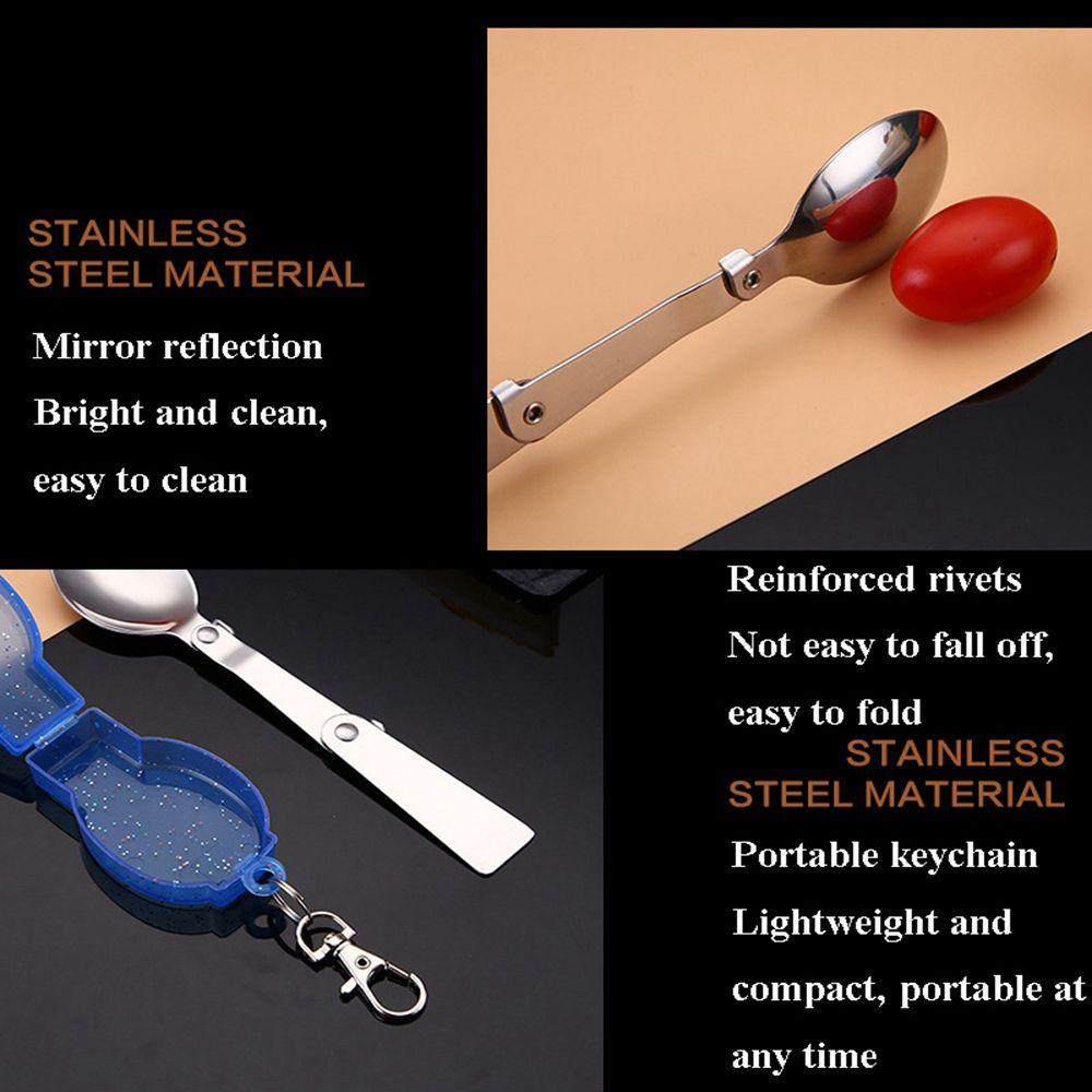 Stainless Picnic Accessories Folding Cookware Foldable Forks Travel Camping Tool Pocket Spoon Fork