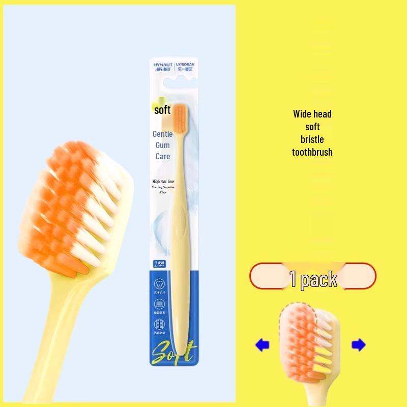 Haisihainuole Three-Row Adult Toothbrush: Soft, Comfortable Bristles, Non-Shedding Head, Ideal for Home Use.