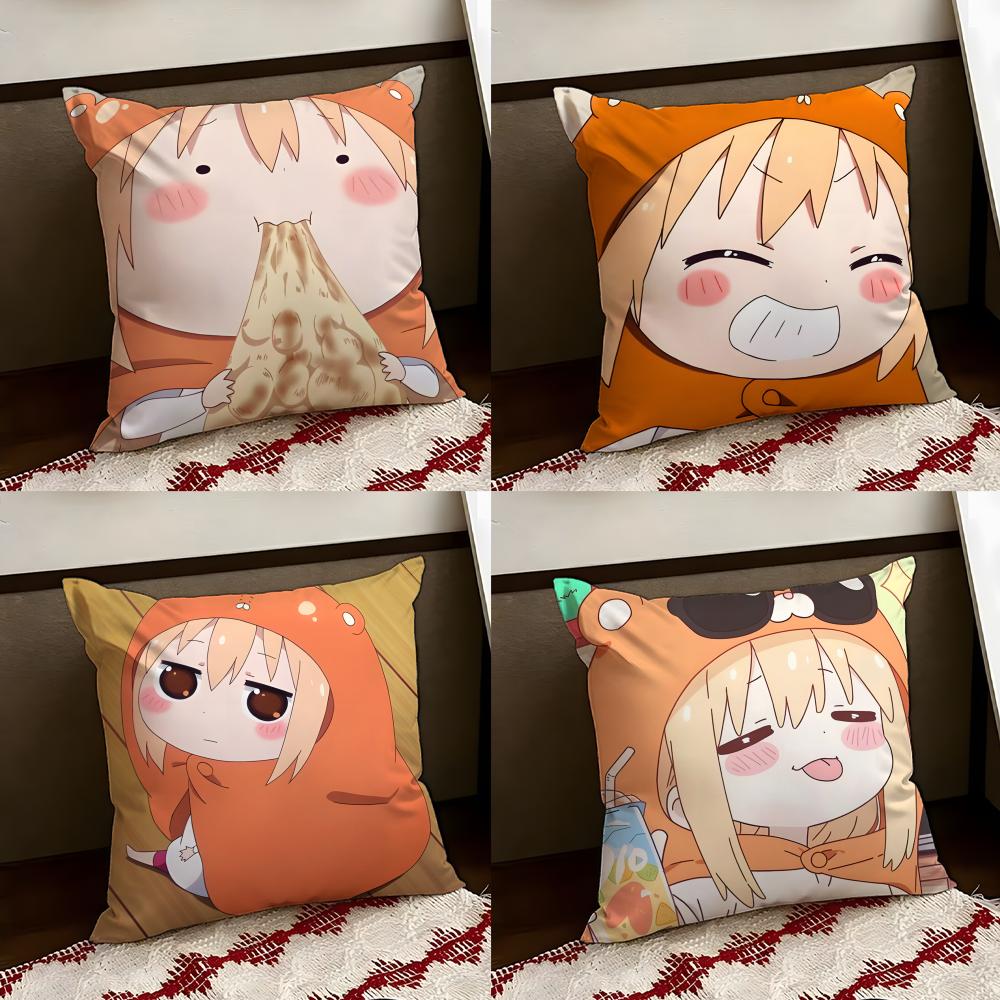 Anime HHimouto UUmaruchan Cushion Cover Reversible Soft Durable Pillow Cover Home Car MultiScene Use for Daily Comfort