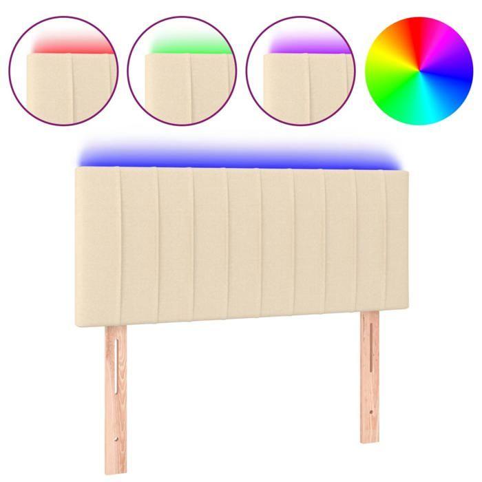 VidaXL LED Headboard Bedroom Furniture Single Bed Accessory Headboard Bed Frame Interior Cream 3121829