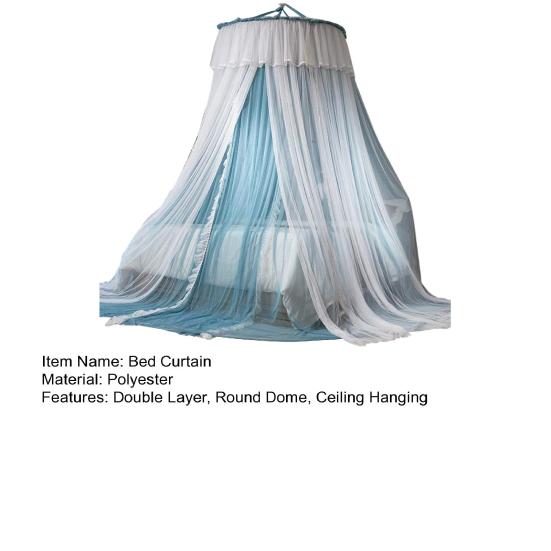 1 комплект, занавеска для кровати принцессы, двухслойная, круглый купол, подвесной потолок, мягкая прозрачная сетка, кружевная сетка для спальни для девочек, сетка для дома, товары для дома
