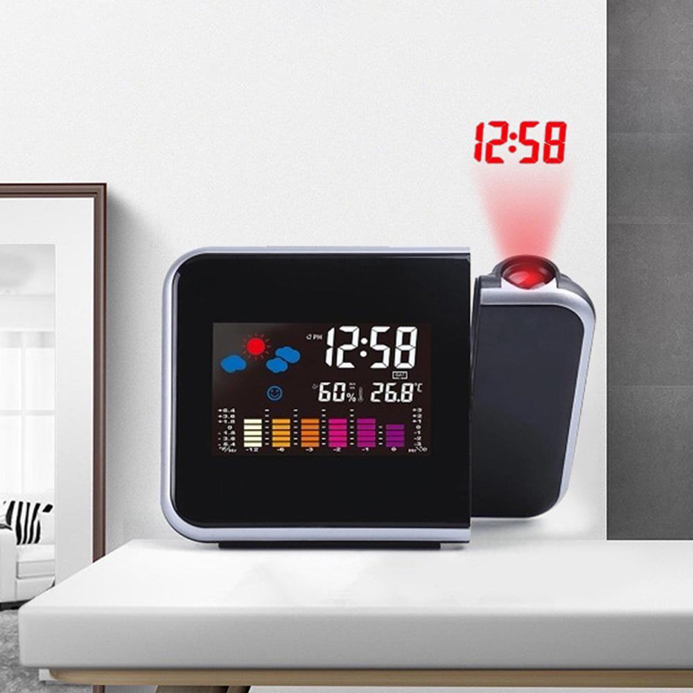 Color Display Clock With Time Projection Weather Station Rotatable Table Clock Digital Alarm Clock