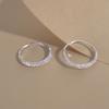 925 Sterling Silver Piercing Circle Charm Hoop Earring for Women Girls Party Wedding Jewelry