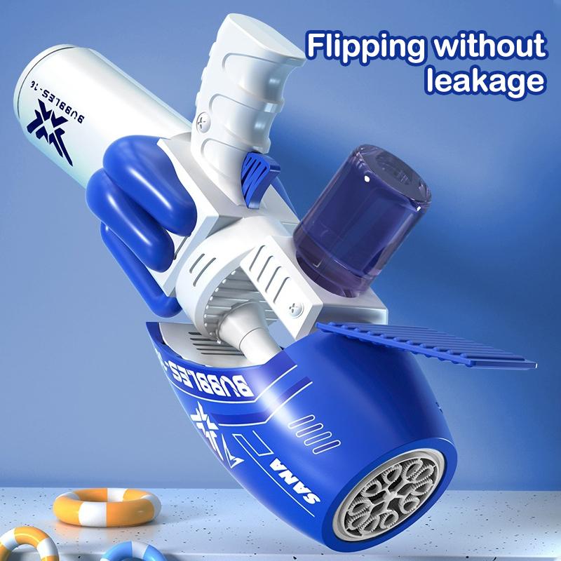 New Children's Electric Bubble Machine Small Steel Cannon Soap Bubble Machine Handheld Fully Automatic Leak Free Gatling Toy