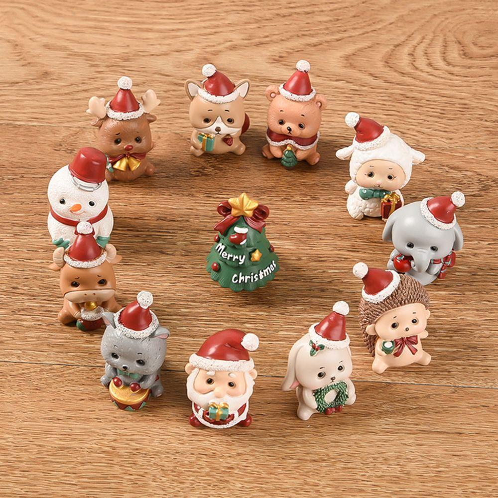 Клаус Снеговик Олень Мультяшная Рождественская Фигурка Кукла Кукольный Домик Декор Микро Ландшафт Настольные Украшения
