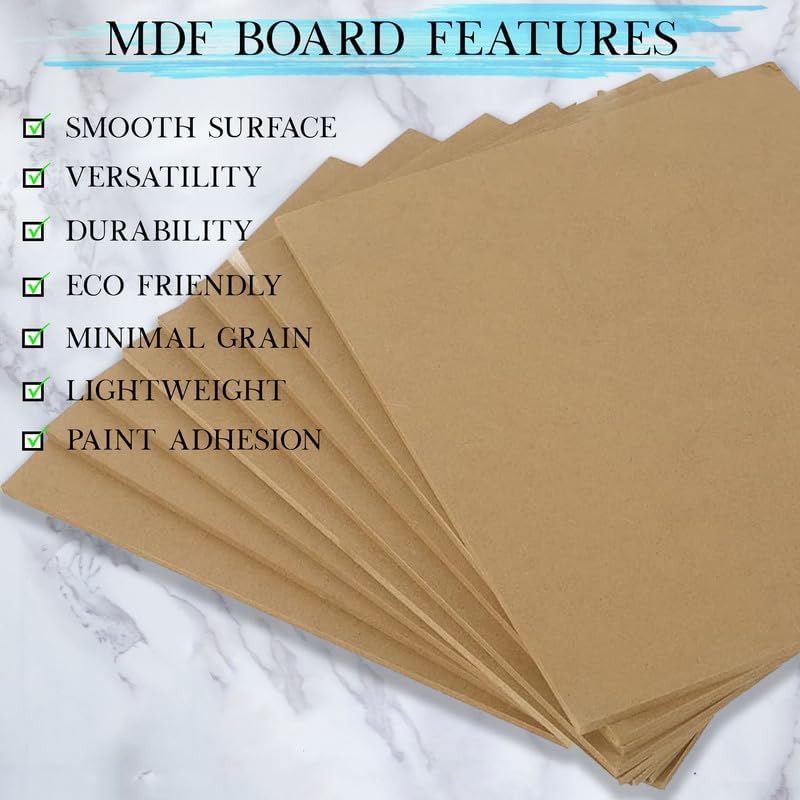 Eduway 6X6 Inch Mdf Board Wood Sheet For Mandala , Lippan, Resin Art & Craft, 4Mm Thick, Pack Of 6 - Premium Cardboard M
