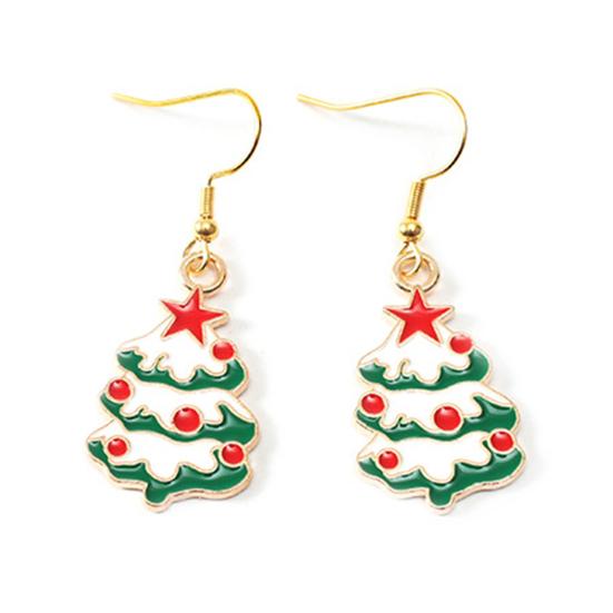 1 пара висячих серег Рождественская елка Снеговик капает масло Серьги Санта-Клауса ювелирный аксессуар