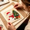 Набор для творчества для начинающих DIY Рождественское волшебство Набор для аппликаций из фетра для детей, 3D-слойный Санта и елка Текстурный набор для поделок, Без беспорядка