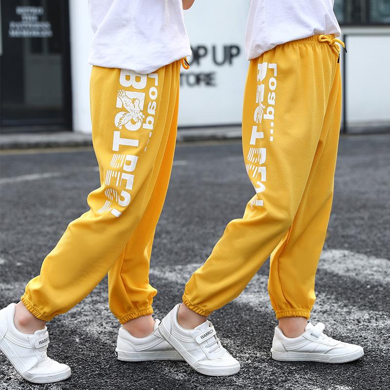 Summer and Autumn Kids Boys Sprots and Leisure Pants Drawstring Lace Up Casual Long Trousers