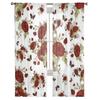 Bouquets Of Roses And Butterflies Sheer Curtains For Living Room Window Transparent Voile Tulle Curtain Bedroom Drapes