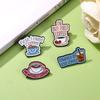 Alloy letter series brooch, personality trend I need coffee English slogan cartoon badge