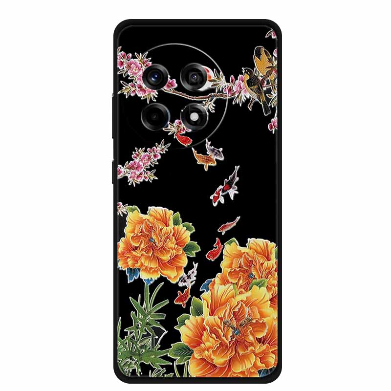 3D Тисненая Чехол Для Телефона OnePlus 13 5G Чехол 1+13 Рельефные Цветы Силиконовый Мягкий Чехол Для OnePlus 13 Задняя Крышка Чехол 6.82" Funda