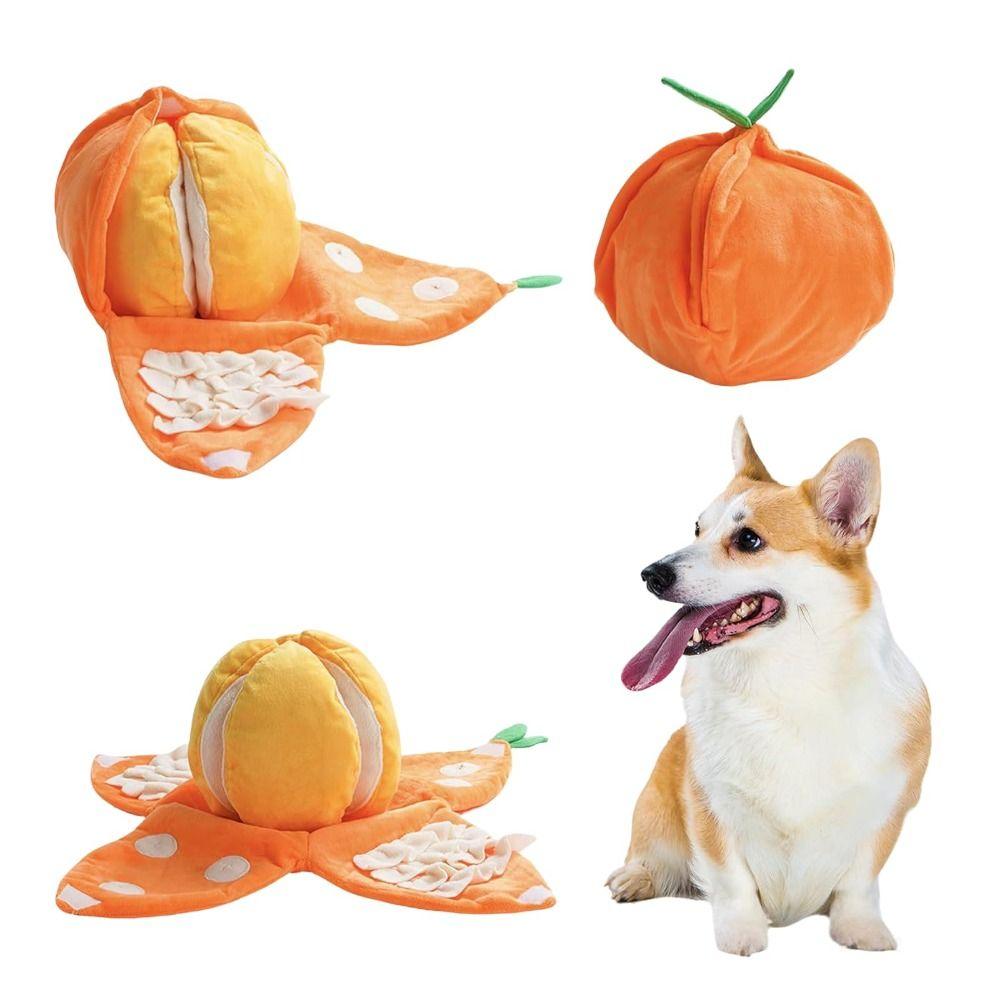 Interactive Seek Plush Dog Toys Watermelon and Orange Shape Dog Pet Toys  Small Medium Dogs