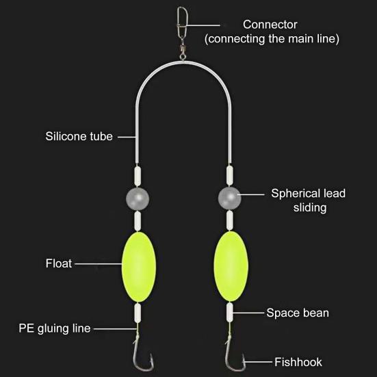 5 шт. двойные обратные крючки рыболовная оснастка плавный литье анти-запутывание устойчивый к зацепам раздельный крючок оснастка пресноводная соленая вода джиггинг рыболовные принадлежности