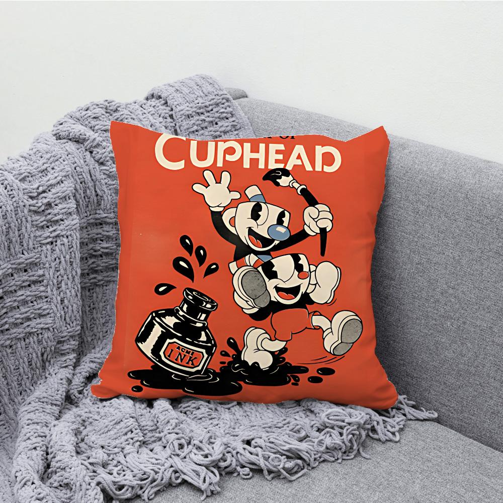 Игра для двух игроков Co Op Чехол на подушку C-Cuphead Мягкий чехол-подушка для декора дивана в деревенском стиле Домашние украшения и Защитный чехол на подушку