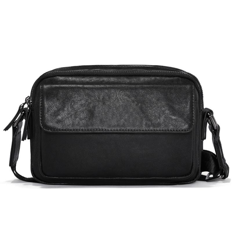 Men's Bag Genuine Leather Men's Bag Horizontal Cowhide Shoulder Bag Soft Leather Bag Business Fashion Casual Crossbody Bag