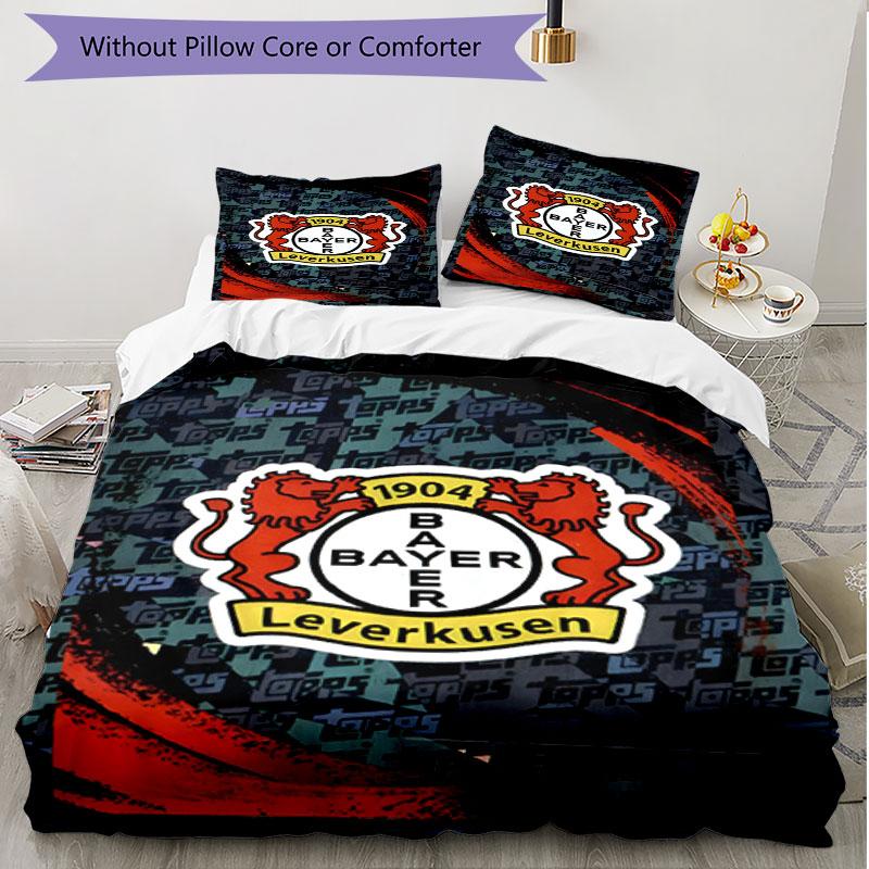 3pcs Duvet Cover Set (1*Duvet Cover + 2*Pillowcase, Without Core), Bayer 04 Leverkusen Print Soft All‑Season Bedding Set, Home Bedroom Decor Gift
