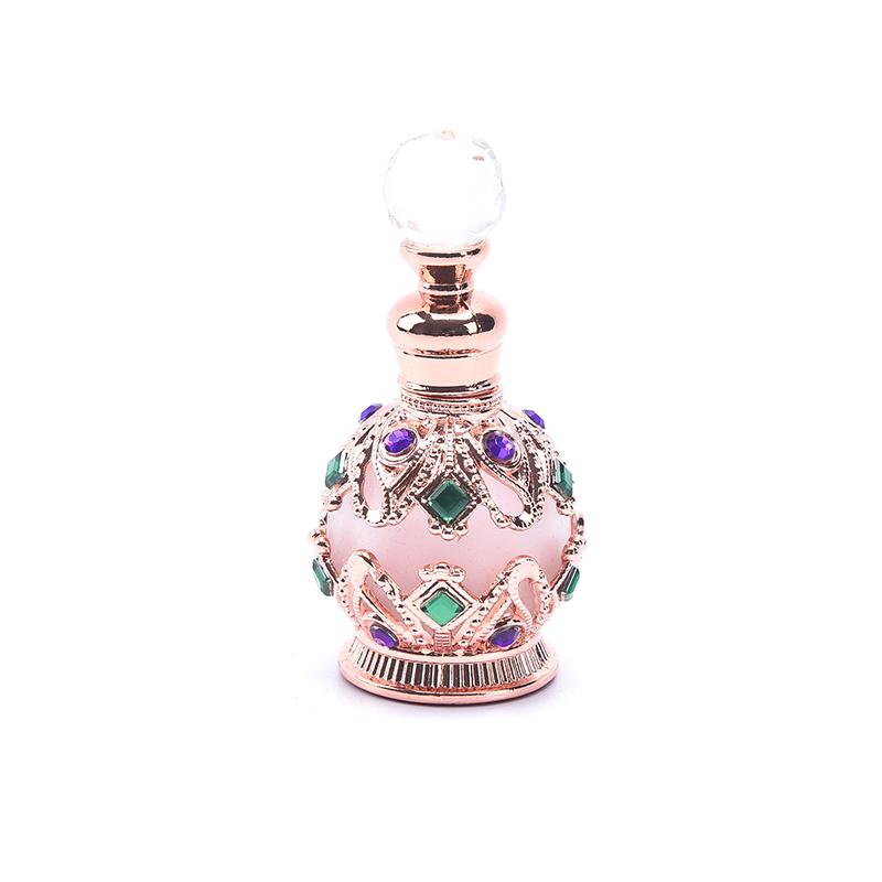 1X винтажный металлический флакон для духов в арабском стиле, пустые многоразовые бутылки, контейнер