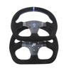 13inch 330mm Type D Steering Wheel Suede Steering Wheel Flat Game Steering Wheel  Blue Yellow Ring