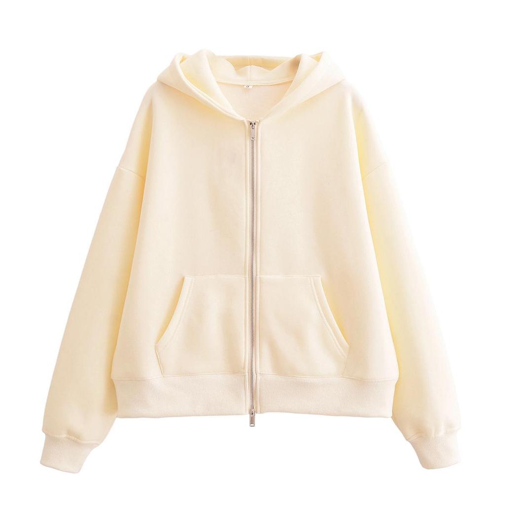 Весна 2025 Женский повседневный комплект куртка-свитшот на молнии и фланелевые брюки прямого кроя