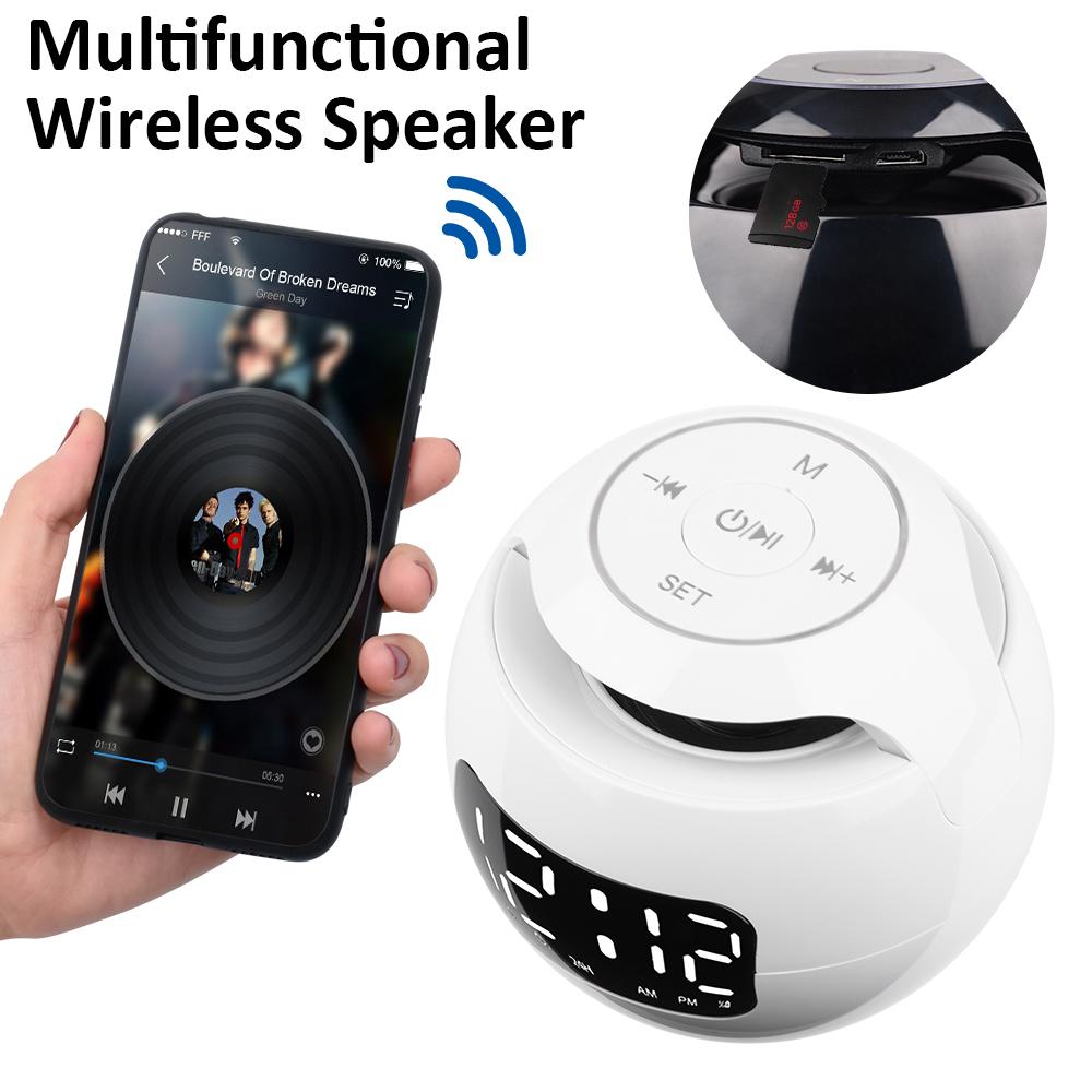 Модернизированный ночник Bluetooth-динамик Радио-будильник USB-зарядное устройство Цифровые часы FM-радио Таймер сна Автоматический сенсорный экран