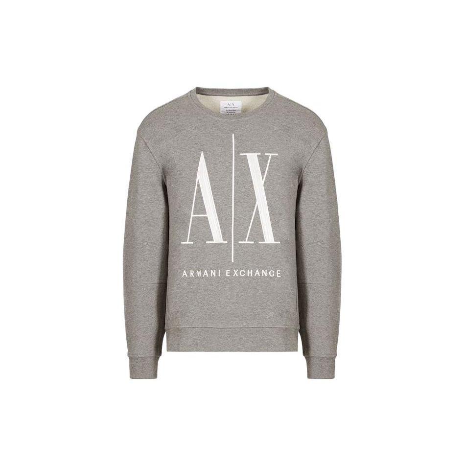 Armani Exchange Мужская толстовка с круглым вырезом и принтом логотипа Aex Серая 8NZMPA-ZJ1ZZ-3930