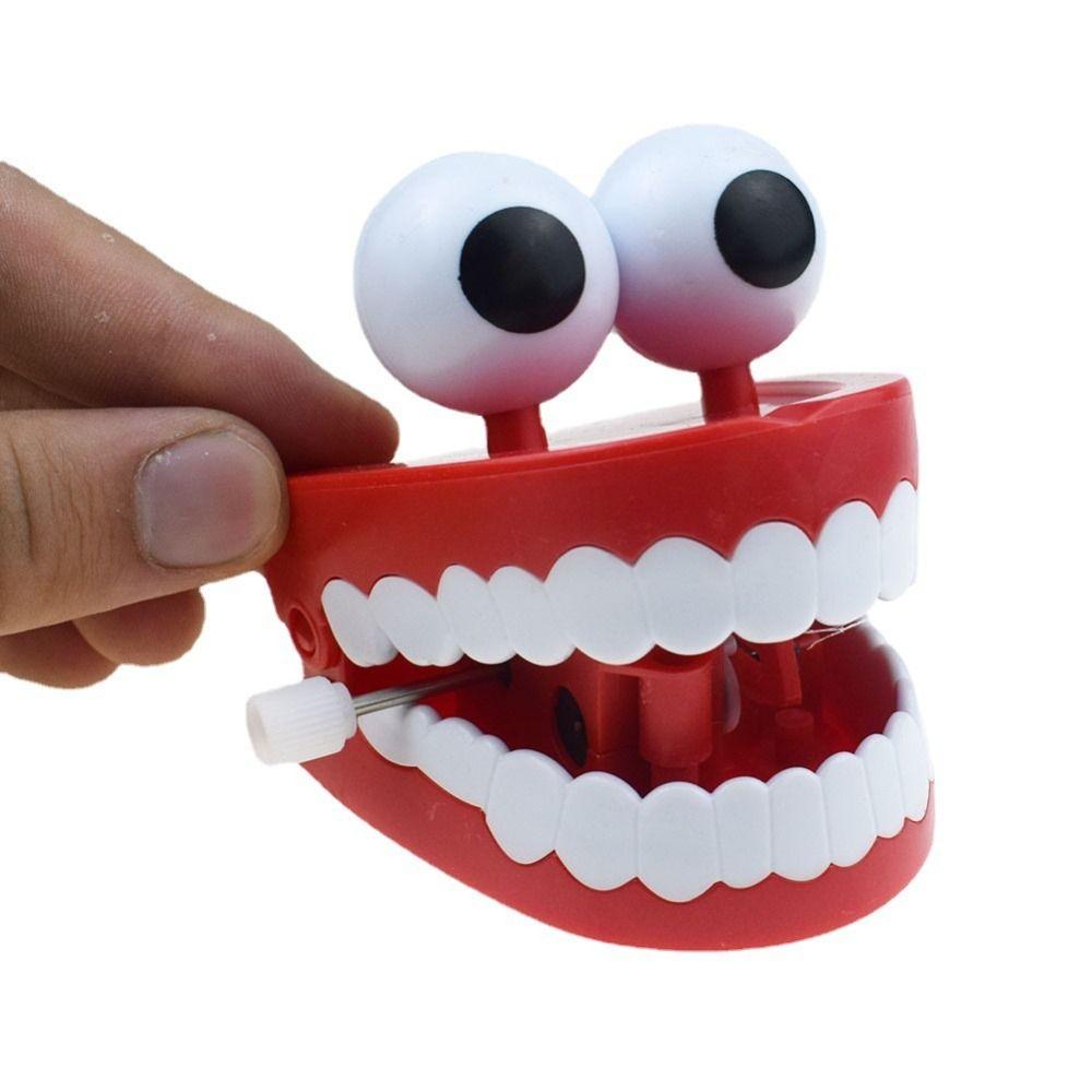 Clockwork Toy Wind Up-Funny Big Teeth Clockwork Teeth Walking Teeth Toy Jump Teeth Clockwork Toy