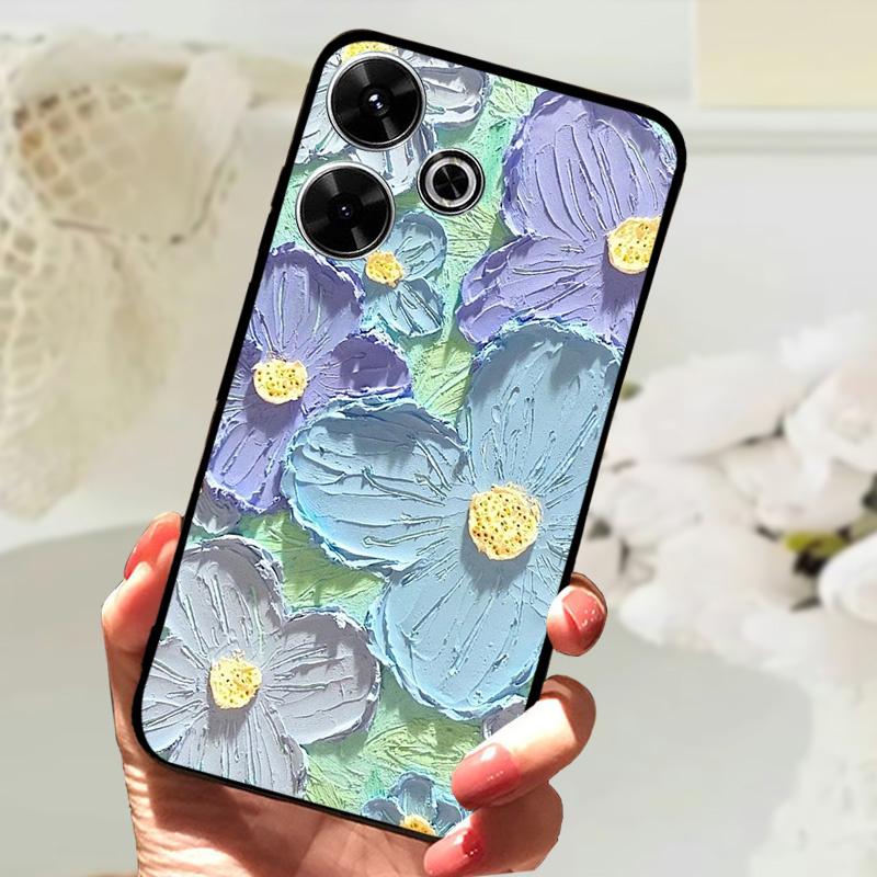 Чехол для Xiaomi Redmi 13 Модный Рисунок Матовое Покрытие Мягкий Силикон ТПУ Чехол для Телефона Для Xiaomi Poco M6 4G Ударопрочный Корпус Fundas