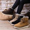 Cross-border Velvet Thickened Warm Cotton Shoes, Winter New Foreign Trade Large Size Casual Medium Tube Front Lace-up Cotton Boots