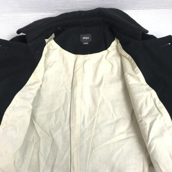 Ships Сделанное в Японии шерстяное короткое пальто-бушлат черного цвета размера S женская верхняя одежда(ИСПОЛЬЗОВАЛ)