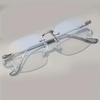 Exquisite Frameless Square Metal Flat Glasses Suitable for Boys and Girls' Daily Leisure Campus Business Decoration