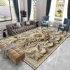Роскошные большие ковры в европейском стиле для гостиной, золотое украшение, домашний салон, коврик под диван, нескользящие моющиеся ковры для спальни