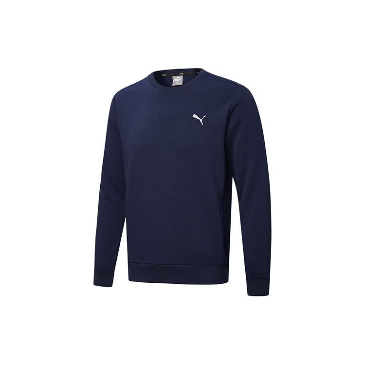 Puma Embroidered Logo Sports Pullover Sweatshirt Men Tops Dark-Blue 590321-06
