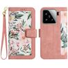 For Xiaomi 15 Case PU Leather Floral Phone Cover with Card Slots