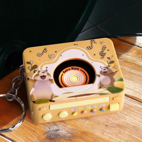 2025 Мини Брелок в виде проигрывателя, Портативный Ретро Фонограф, Игрушка, Подвеска на сумку, Карманный Музыкальный Подарок для Детей